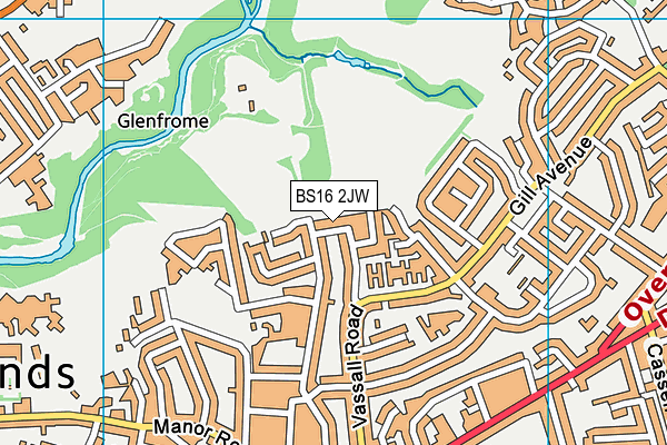 BS16 2JW map - OS VectorMap District (Ordnance Survey)