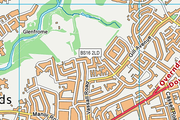 BS16 2LD map - OS VectorMap District (Ordnance Survey)