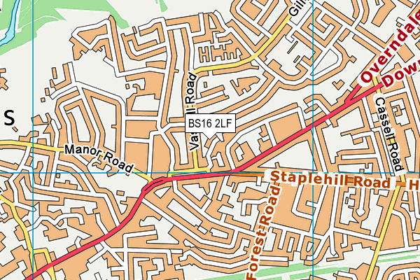 BS16 2LF map - OS VectorMap District (Ordnance Survey)