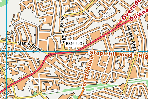 BS16 2LG map - OS VectorMap District (Ordnance Survey)