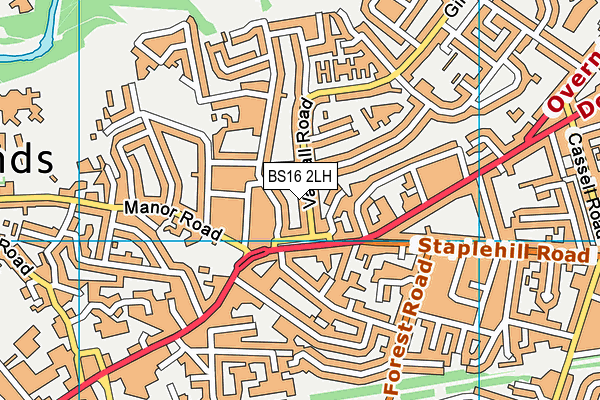 BS16 2LH map - OS VectorMap District (Ordnance Survey)