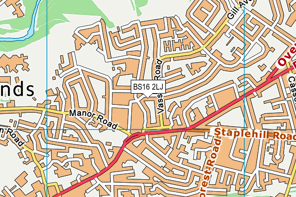 BS16 2LJ map - OS VectorMap District (Ordnance Survey)