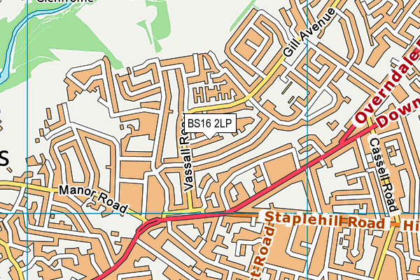BS16 2LP map - OS VectorMap District (Ordnance Survey)