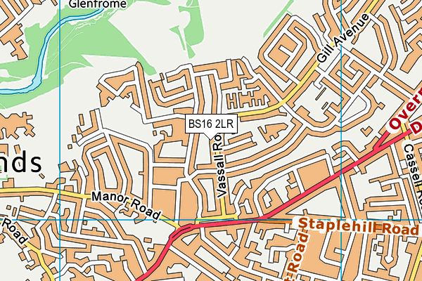 BS16 2LR map - OS VectorMap District (Ordnance Survey)