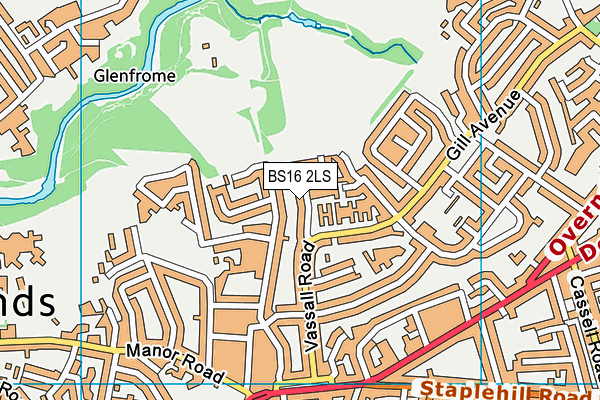 BS16 2LS map - OS VectorMap District (Ordnance Survey)