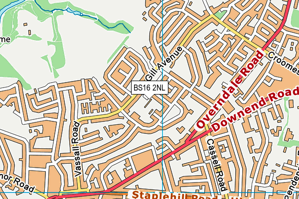 BS16 2NL map - OS VectorMap District (Ordnance Survey)