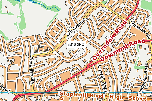 BS16 2NQ map - OS VectorMap District (Ordnance Survey)