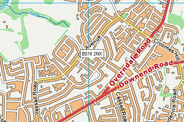 BS16 2NX map - OS VectorMap District (Ordnance Survey)