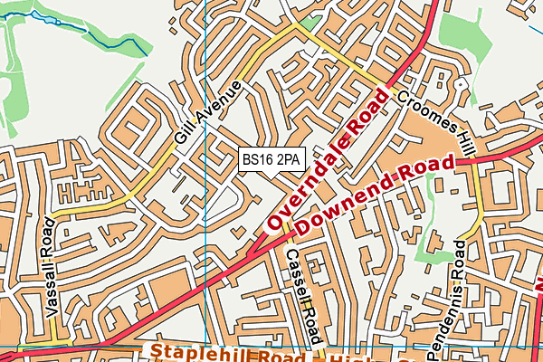BS16 2PA map - OS VectorMap District (Ordnance Survey)