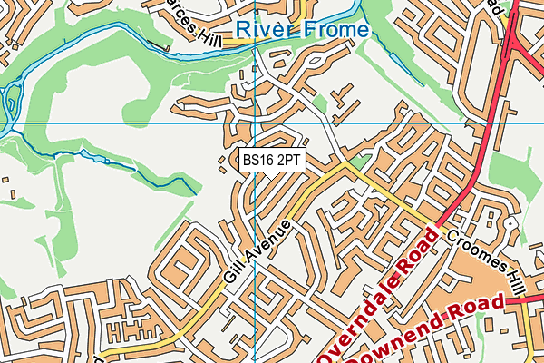 BS16 2PT map - OS VectorMap District (Ordnance Survey)