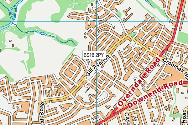 BS16 2PY map - OS VectorMap District (Ordnance Survey)