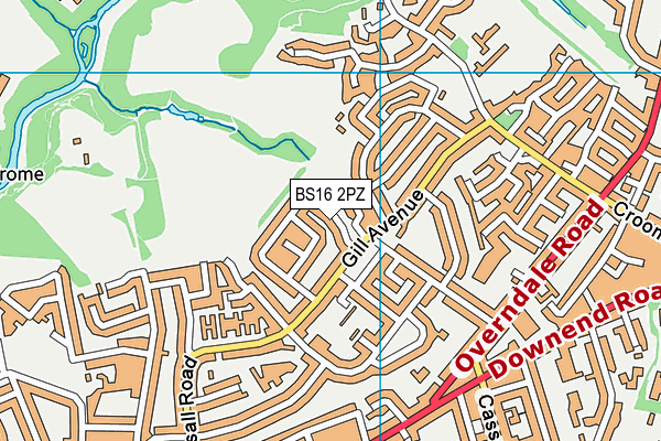 BS16 2PZ map - OS VectorMap District (Ordnance Survey)