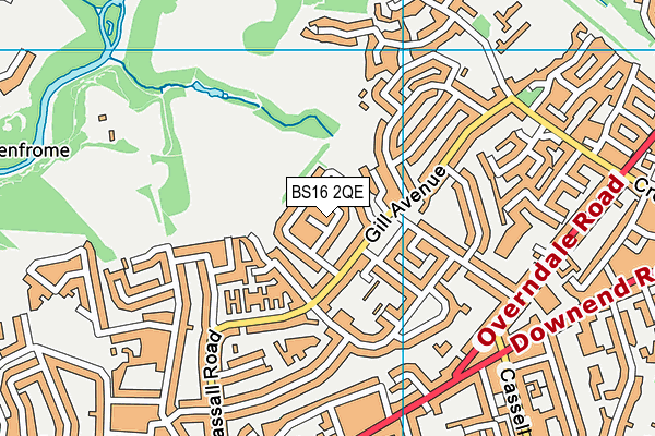 BS16 2QE map - OS VectorMap District (Ordnance Survey)