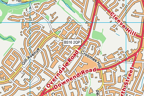 BS16 2QP map - OS VectorMap District (Ordnance Survey)