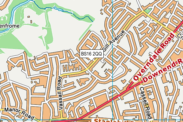 BS16 2QQ map - OS VectorMap District (Ordnance Survey)