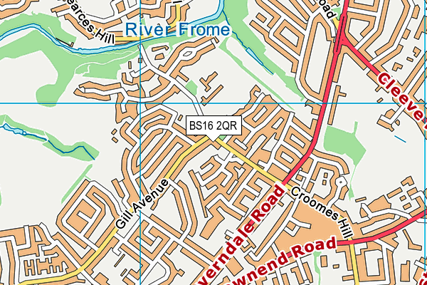 BS16 2QR map - OS VectorMap District (Ordnance Survey)