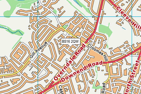 BS16 2QW map - OS VectorMap District (Ordnance Survey)