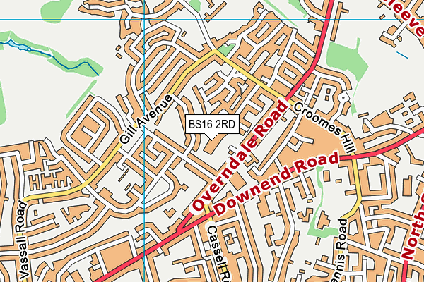 BS16 2RD map - OS VectorMap District (Ordnance Survey)