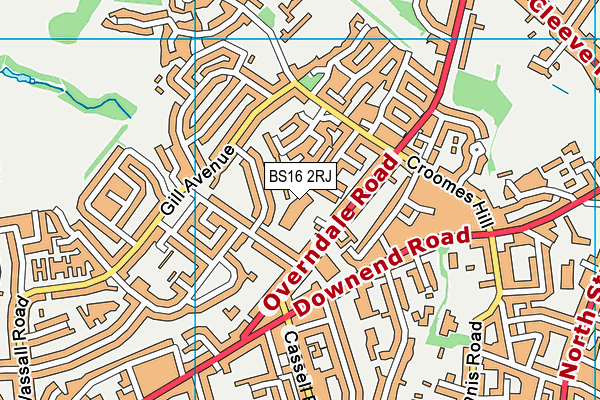 BS16 2RJ map - OS VectorMap District (Ordnance Survey)