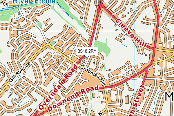 BS16 2RY map - OS VectorMap District (Ordnance Survey)