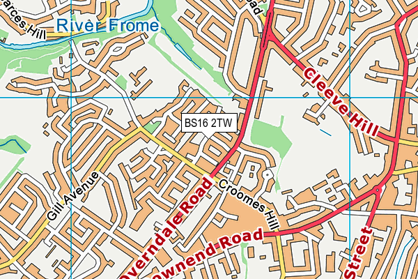BS16 2TW map - OS VectorMap District (Ordnance Survey)