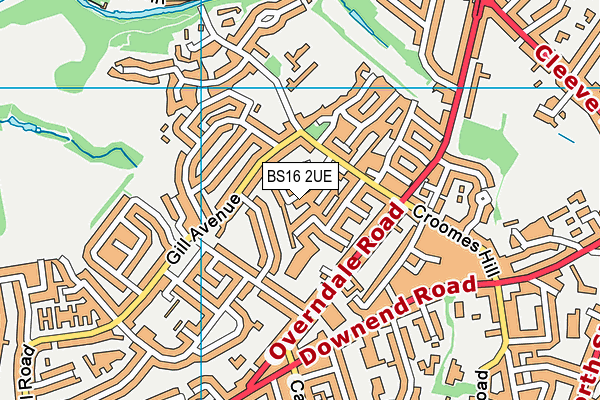 BS16 2UE map - OS VectorMap District (Ordnance Survey)