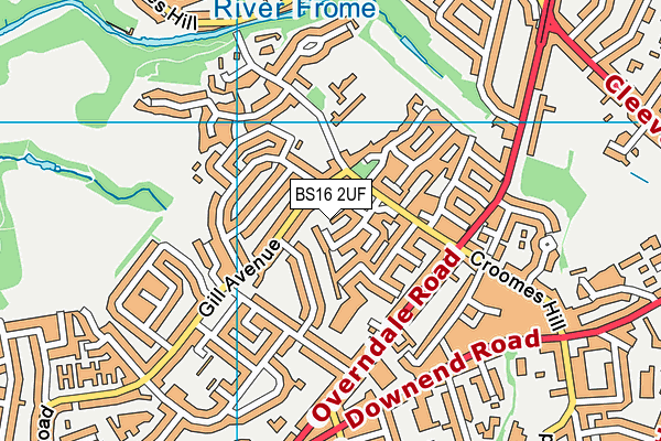 BS16 2UF map - OS VectorMap District (Ordnance Survey)