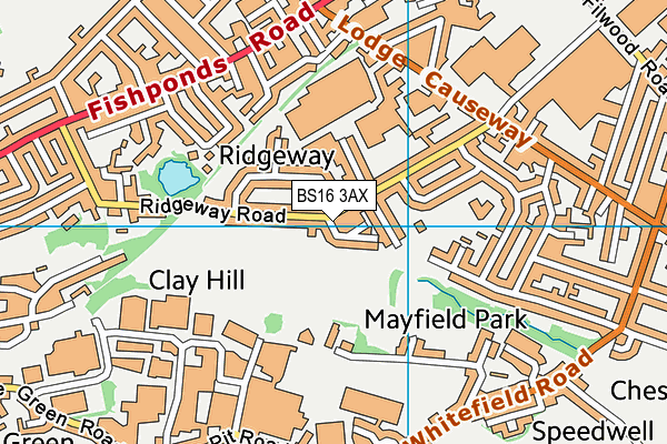 BS16 3AX map - OS VectorMap District (Ordnance Survey)