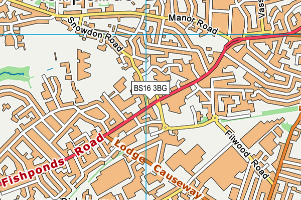 BS16 3BG map - OS VectorMap District (Ordnance Survey)