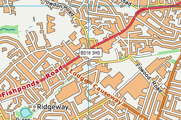 BS16 3HS map - OS VectorMap District (Ordnance Survey)