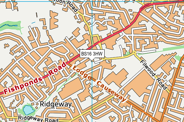 BS16 3HW map - OS VectorMap District (Ordnance Survey)