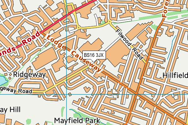 BS16 3JX map - OS VectorMap District (Ordnance Survey)