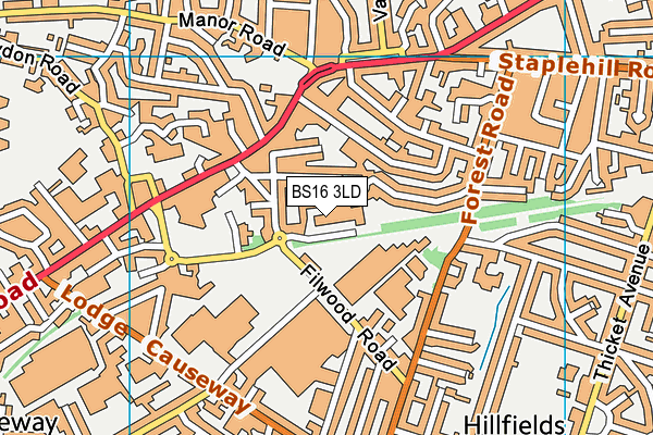 BS16 3LD map - OS VectorMap District (Ordnance Survey)