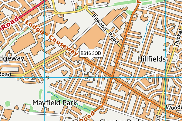 BS16 3QD map - OS VectorMap District (Ordnance Survey)