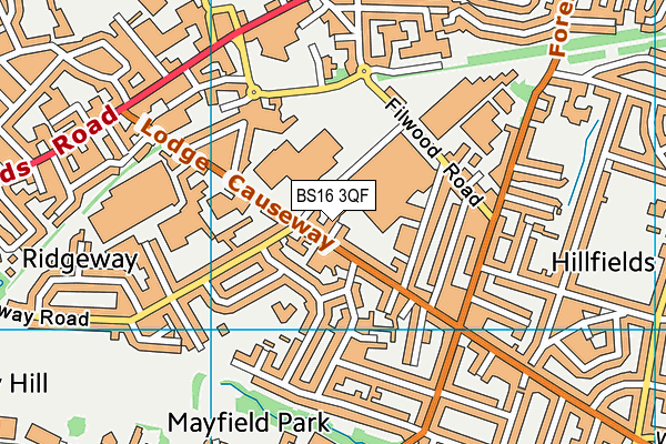 BS16 3QF map - OS VectorMap District (Ordnance Survey)