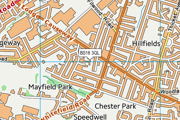 BS16 3QL map - OS VectorMap District (Ordnance Survey)