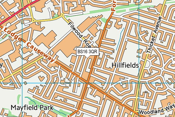 BS16 3QR map - OS VectorMap District (Ordnance Survey)