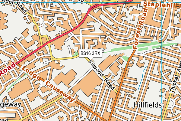 BS16 3RX map - OS VectorMap District (Ordnance Survey)