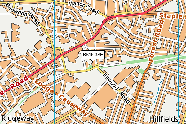 BS16 3SE map - OS VectorMap District (Ordnance Survey)