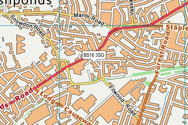 BS16 3SG map - OS VectorMap District (Ordnance Survey)