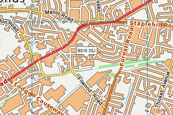 BS16 3SJ map - OS VectorMap District (Ordnance Survey)