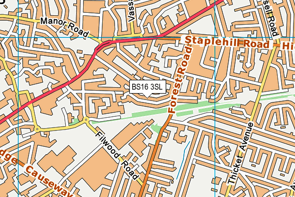 BS16 3SL map - OS VectorMap District (Ordnance Survey)