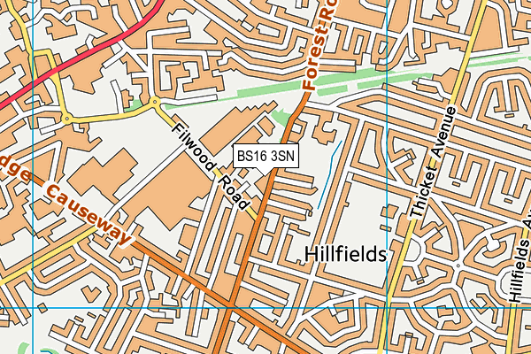 BS16 3SN map - OS VectorMap District (Ordnance Survey)