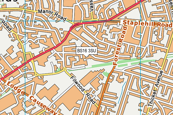 BS16 3SU map - OS VectorMap District (Ordnance Survey)
