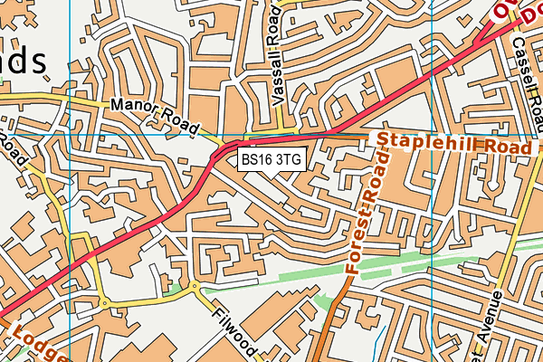 BS16 3TG map - OS VectorMap District (Ordnance Survey)