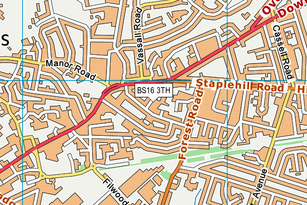 BS16 3TH map - OS VectorMap District (Ordnance Survey)