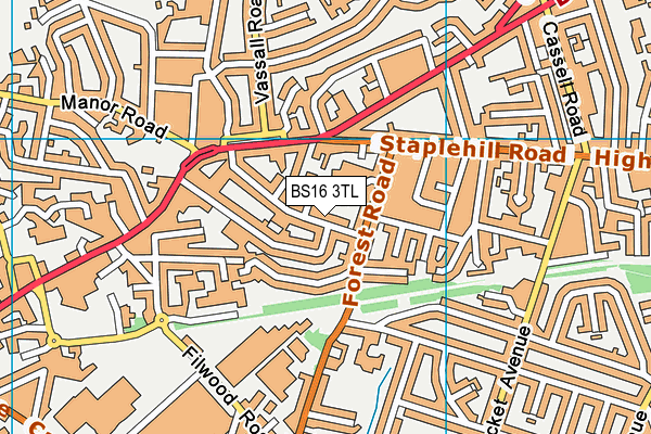 BS16 3TL map - OS VectorMap District (Ordnance Survey)