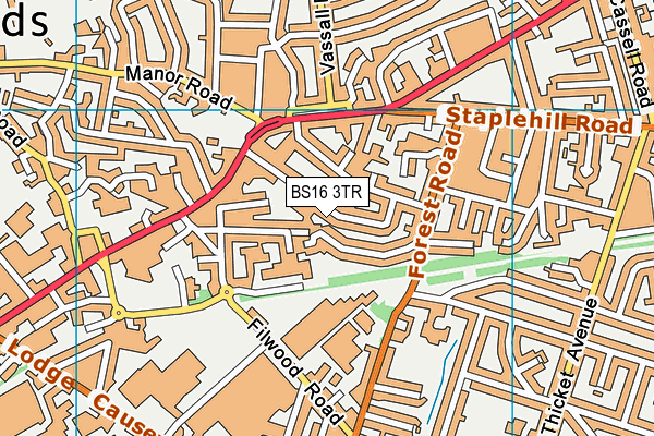 BS16 3TR map - OS VectorMap District (Ordnance Survey)