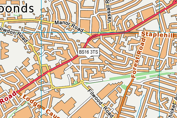 BS16 3TS map - OS VectorMap District (Ordnance Survey)