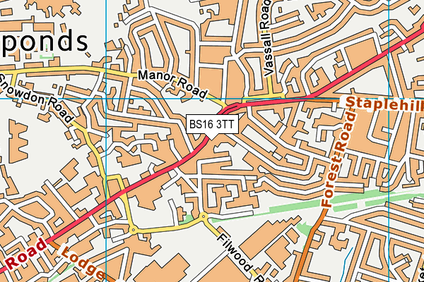 BS16 3TT map - OS VectorMap District (Ordnance Survey)